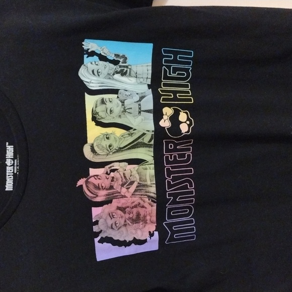 2girls Monster High shirts. Both size large gray one fits like XL. - Picture 2 of 5